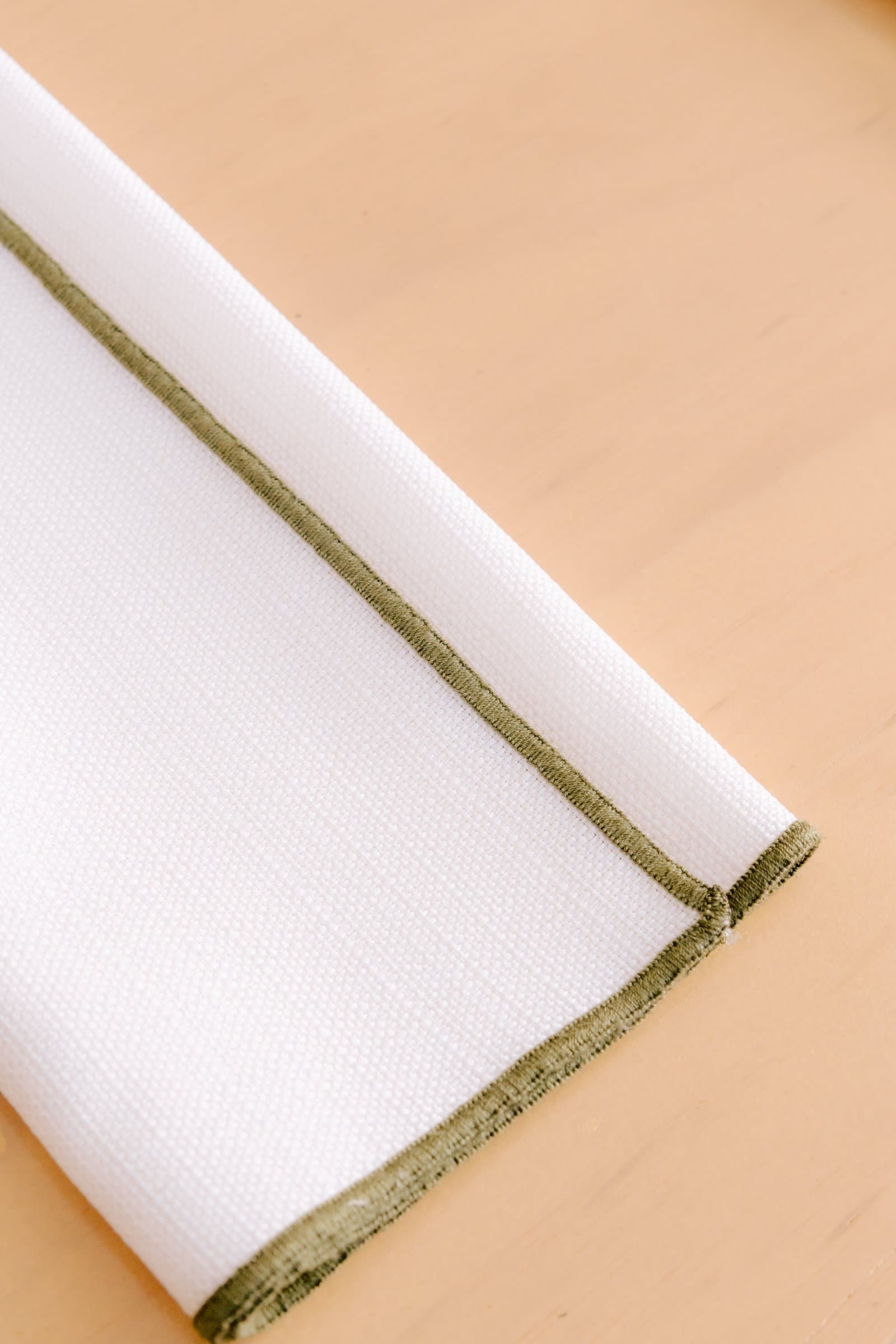 Servilleta Lino Orilla Verde Olivo